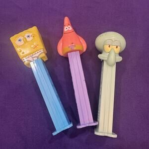 SpongeBob SquarePants PEZ Dispenser Lot Patrick Squidward Collectible Candy Toys